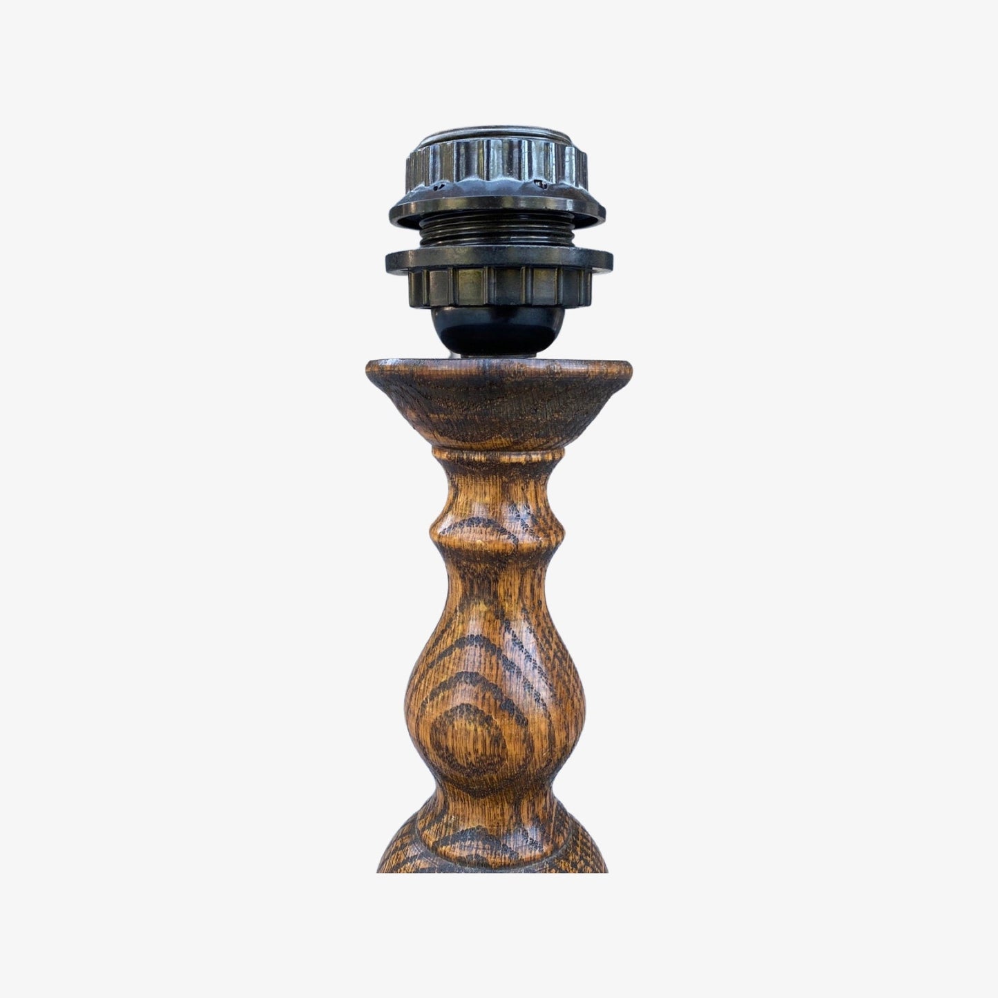 1950s Retro Dark Wood Table Lamp - FancyVintage.nl -