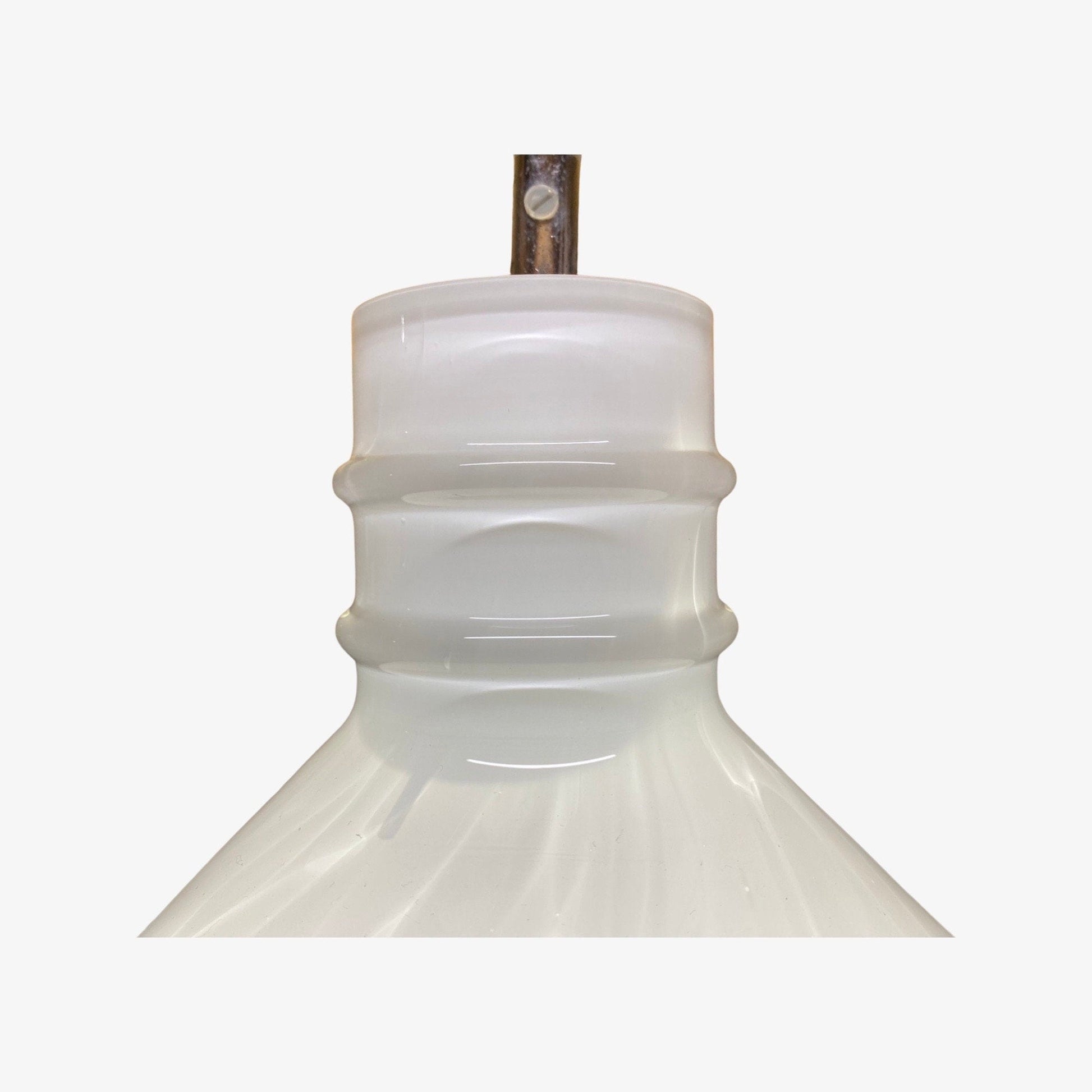 1960s Alabaster Glass Pendant Lighting | Vintage Murano Glass Hanging Lamp From Denmark | Scandinavian Modern Lighting \ EL-LIGHT - FancyVintage.nl -