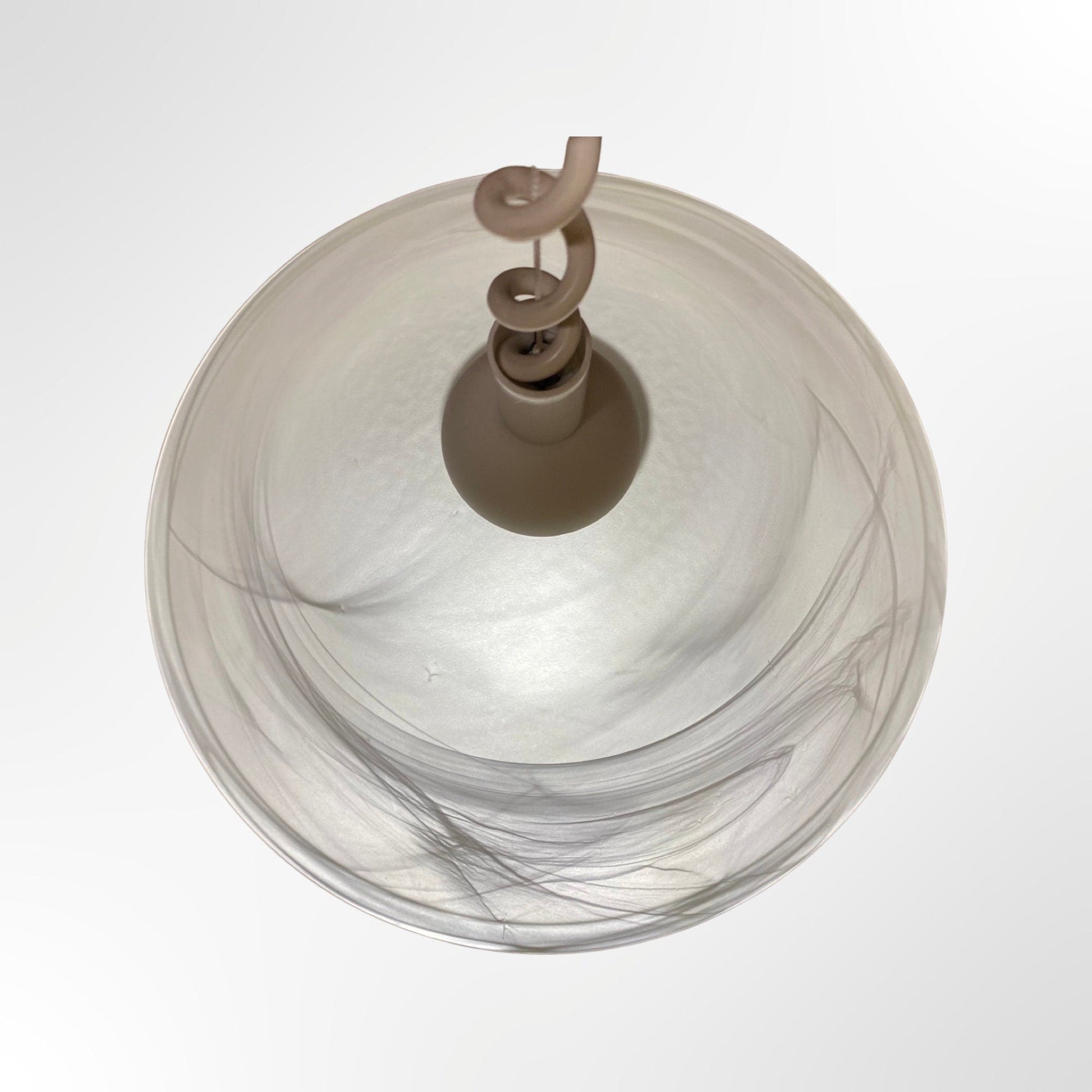 1960s Vintage Alabaster Glass Pendant Lamp| Mid Century Modern Hanging Lamp Made Of Albast Glass | Made By EDI Light | Adjustable in Height - FancyVintage.nl -