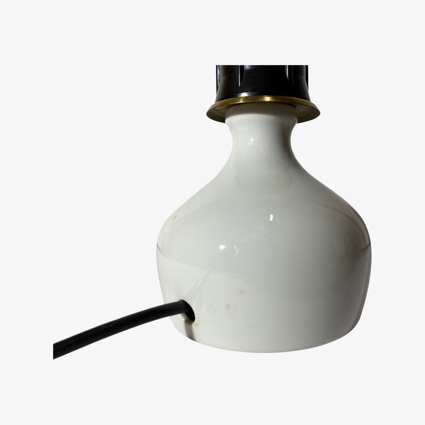 60s Handmade Ceramic Lamp From Denmark | White Ceramic Vintage Pottery - Mid Century Modern Lighting - VIntage Table Light - Retro Desk Lamp - FancyVintage.nl -