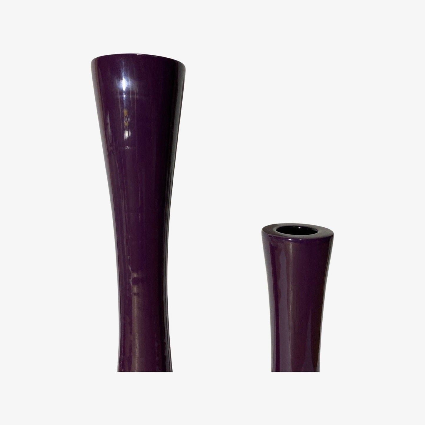 2 Purple Vintage Candlestick Holders Made From Ceramic - Mid-Century Design From Denmark | Retro Candle Holder | Height 13.8'' / 35cm