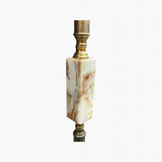 VNTG Floor Lamp - Brass & Green Marble