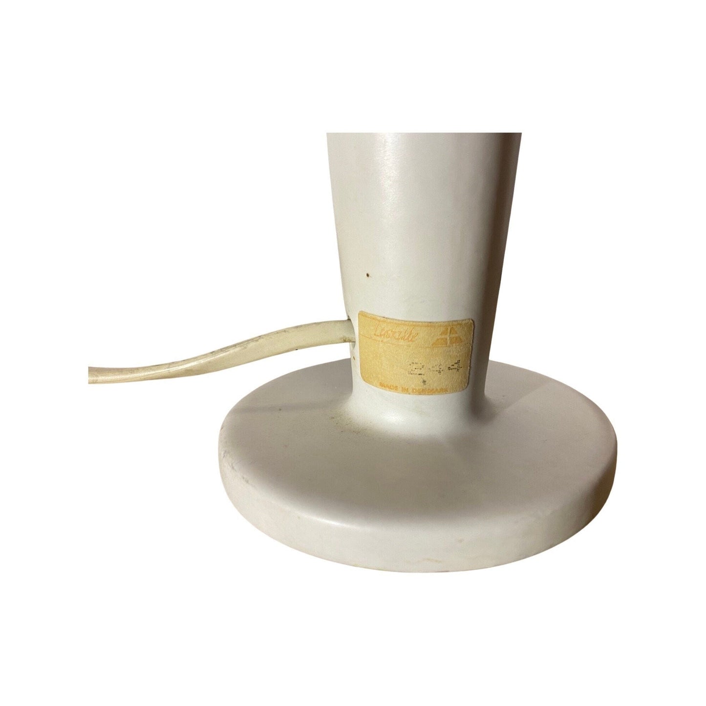 60s Ceramic/Brass Table Light From LYSKILDE Denmark | Vintage LYSKILDE Designer Table Lamp With White Ceramic Base & Brass Neck | White/Gold