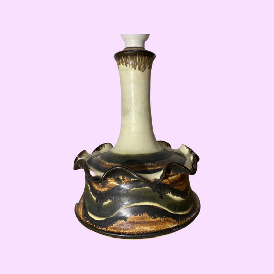 70s Jette Helleroe table lamp - Danish pottery artist - Handmade in Denmark - Vintage Ceramic Pottery Lamp - Scandinavian Design Lighting