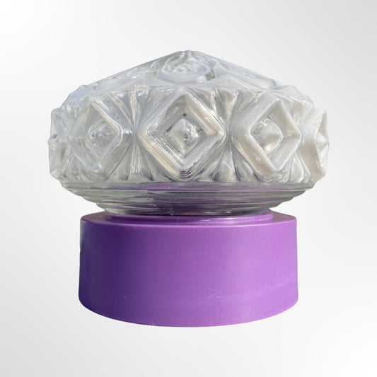 Vintage Mushroom Lamp Purple Made By CORODEX In Holland | Glass Globe Wall Light / NightLight or Table Lamp | Dutch Mid Century Design 1960s