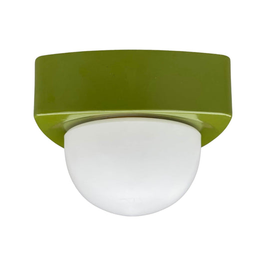 Retro Green Ceiling Lamp | Glass Shade | Vintage Ceiling lamp | Vintgae pendant light | Green Plastic With Glass Globe Lamp | Light Fixture