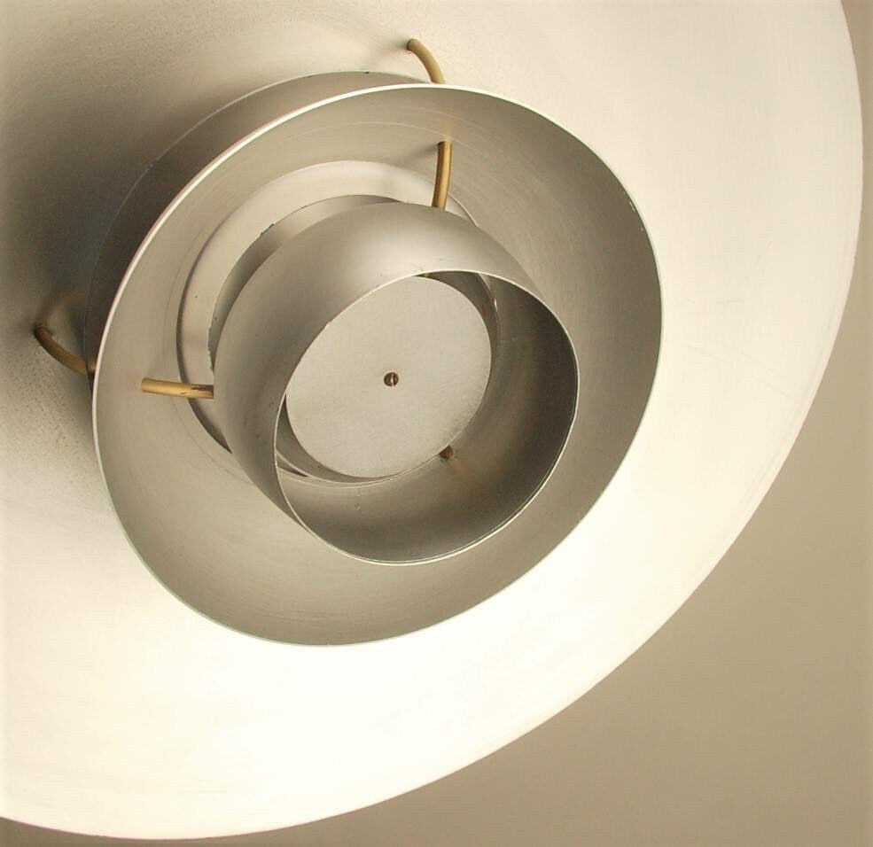 Custom PH5 Louis Poulsen Pendant Lamp designed by Poul Henningsen | Vintage 1970's 'Stripped/Silver' color