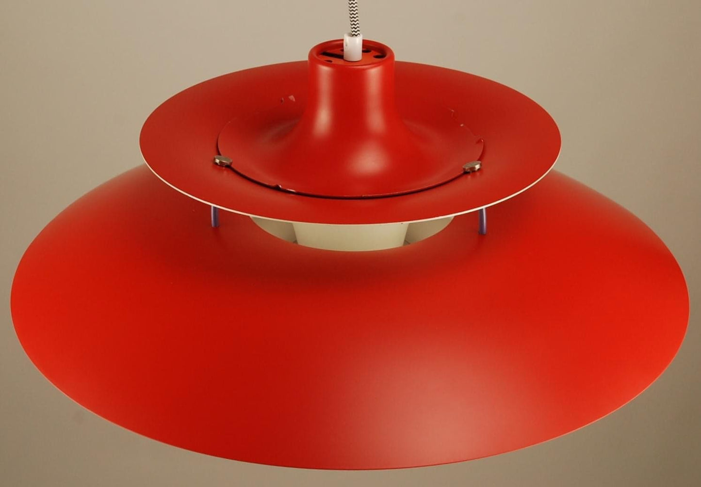 Custom Louis Poulsen PH5 Pendant | Vintage 1970's 'Authentic Red' | Mid century modern design by Poul Henningsen, Denmark