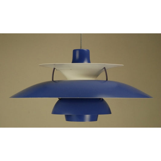 Authentic Blue Louis Poulsen PH5 Pendant | Mid century modern design by Poul Henningsen, Denmark - FancyVintage.nl -