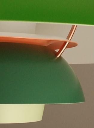 Custom PH5 Louis Poulsen Pendant Light | Vintage 1970's '4 shades of Green' - FancyVintage.nl -