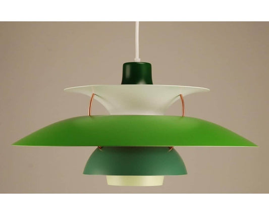 Custom PH5 Louis Poulsen Pendant Light | Vintage 1970's '4 shades of Green' - FancyVintage.nl -