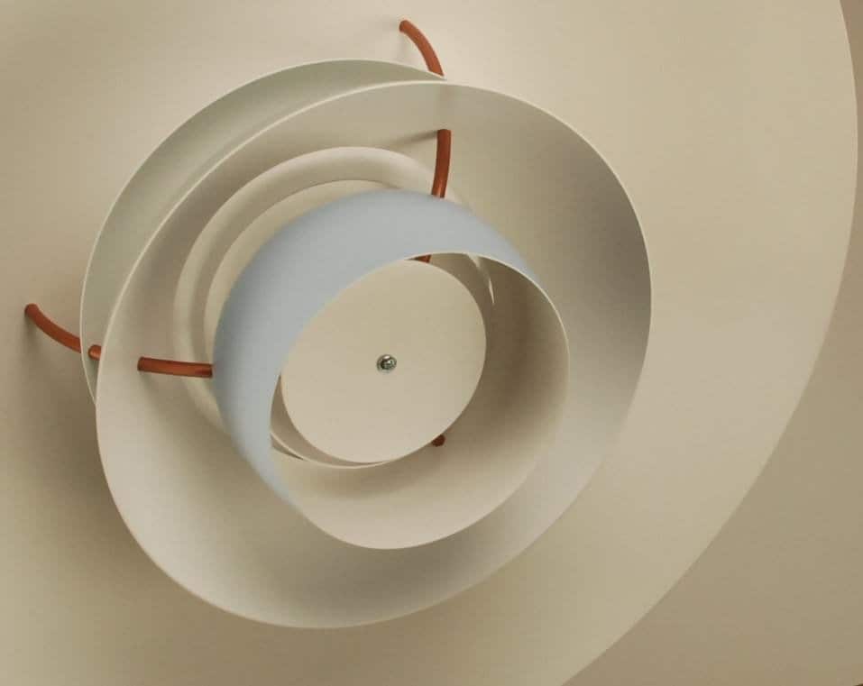 Louis Poulsen ‘Earth Colored’ PH5 Lamps - Set of 2 | Original Danish LP Lamps Reupholstered - FancyVintage.nl -