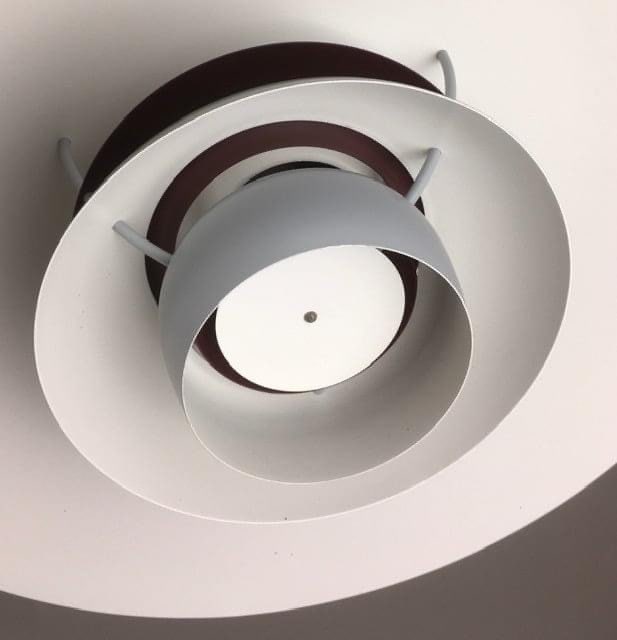 Vintage PH5 Louis Poulsen pendant | gray/white | Original Restored Louis Poulsen pendant lamp from Denmark - FancyVintage.nl -