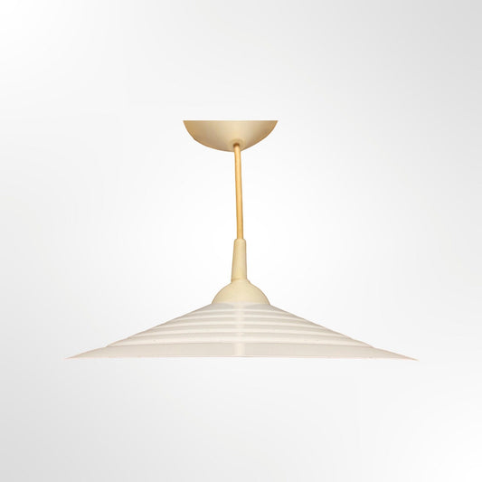 VNTG Danish Design 'Happy Light' | Mid Century Metal Pendant Light | White Steel Hanging Lamp Made in Denmark | MidCentury Danish Modern 60s - FancyVintage.nl -